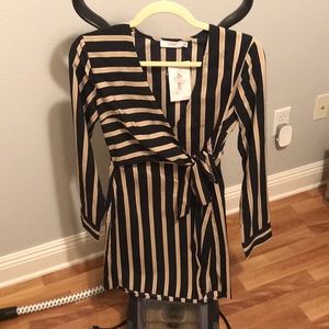 Long sleeved wrap dress